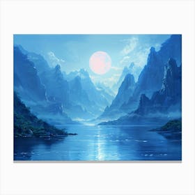 Moonlight In The Mountains 2 Canvas Print