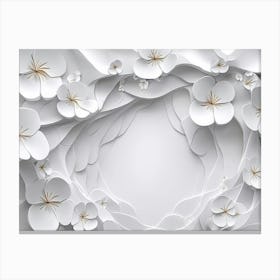 White Paper Flowers Canvas Print