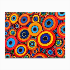 Colorful Circles Abstract Painting Canvas Print