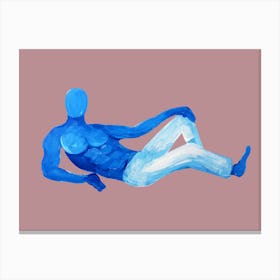 Blue Man White Pants figure artwork Canvas Print