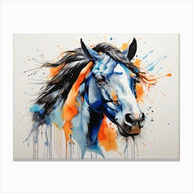 Blue Horse Painting 1 Canvas Print