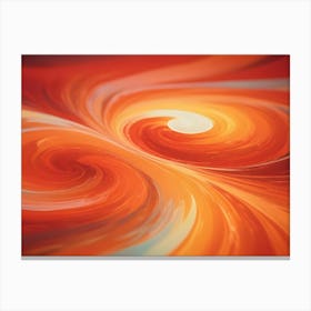 A Swirling, Abstract Image Of Orange And Red Lines With A White Light In The Center, Creating A Sense Of Energy And Movement Canvas Print