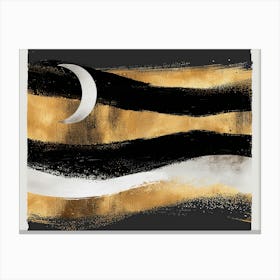 Moon And Waves 3 Canvas Print