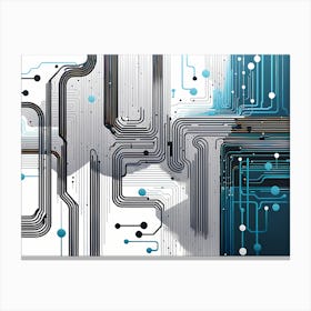 circuit board abstract art, technology art, futuristic art, electronics Canvas Print