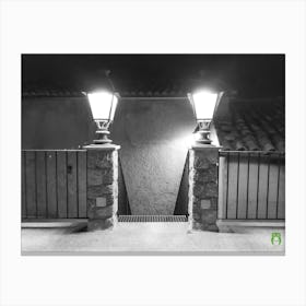 Two Street Lamps At Night 20211020 175ppub Canvas Print