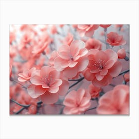Pink Cherry Blossoms Canvas Print