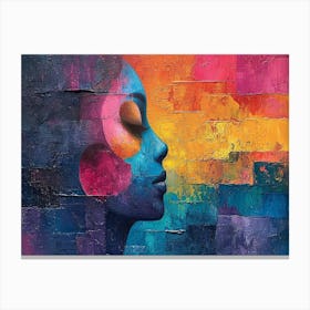 Colorful Chronicles: Abstract Narratives of History and Resilience. Woman'S Face 2 Canvas Print