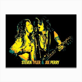 Steven Tyler and Joe Perry Music Legend in Pop Art Illustration Canvas Print