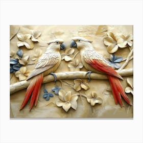 Beautiful Parrot 3d 7 Canvas Print