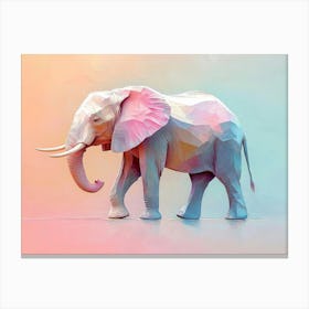 Elephant Animal Abstract Art In Pastel Colors Canvas Print