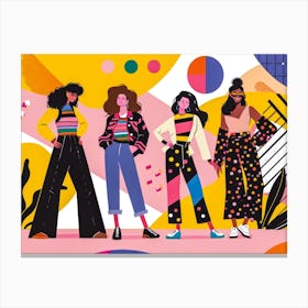 Women In Colorful Outfits Canvas Print