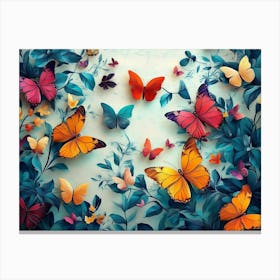 Butterflies In The Garden Canvas Print