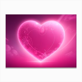 A Glowing Pink Heart Vibrant Horizontal Composition 38 Canvas Print