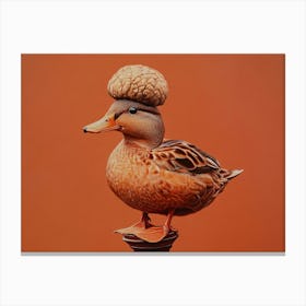 Duck With A Hat Canvas Print