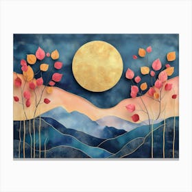 Full Moon In The Mountains Canvas Print