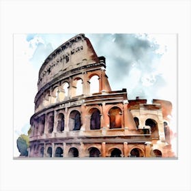Colosseum AI watercolor Canvas Print