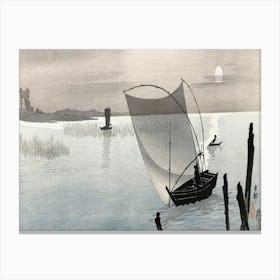 Fishing Boats At Full Moon (1900–1910), Ohara Koson Canvas Print