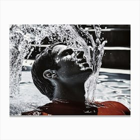 Man In Water 1 Canvas Print