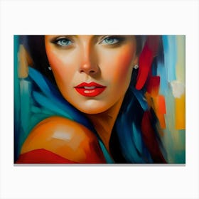 Colorful Lady Picture 12 Canvas Print