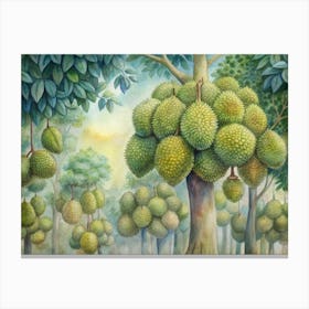 9 Jackfruit Clusters On Massive Trees Canvas Print