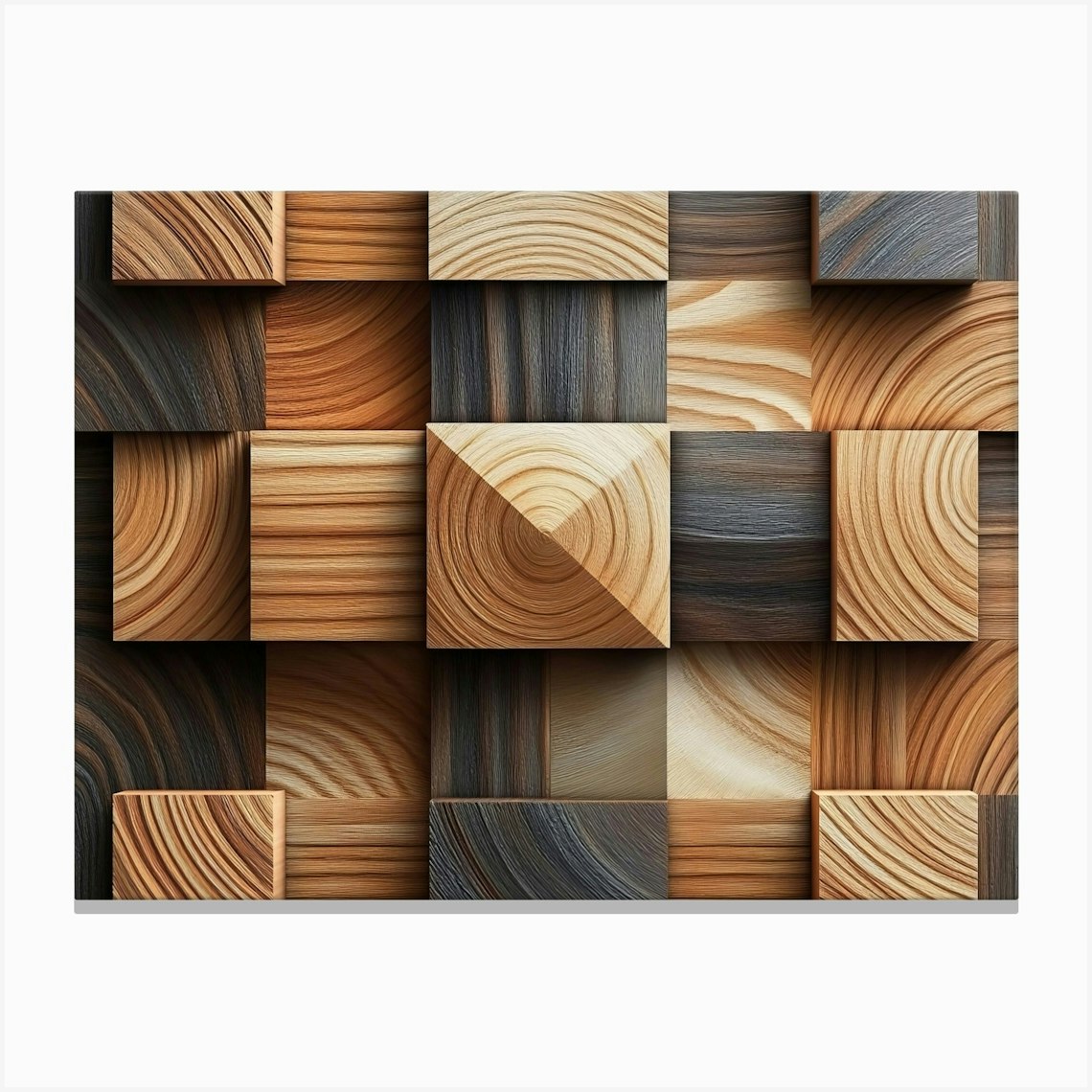 Abstract Wood Wall Canvas Print by Divine Studio