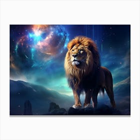 Lion In Space Canvas Print