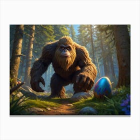 Bigfoot In The Woods 2 Canvas Print