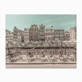 Amsterdam Flower Market Urban Vintage Style Canvas Print