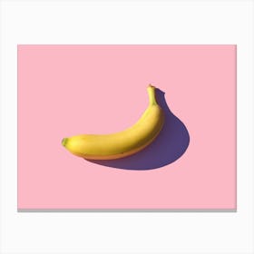 Banana On Pink Background Canvas Print