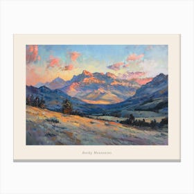 Western Sunset Landscapes Rocky Mountains 1 Poster Canvas Print