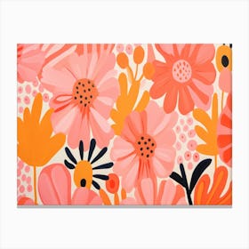 Pink And Orange Flowers Canvas Print