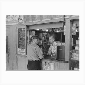 Tobacco Dealer Waiting On Motorman At Streetcar Terminal, Oklahoma City, Oklahoma By Russell Lee Canvas Print