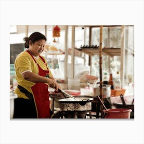 Street-side Asian Cook Canvas Print