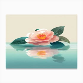 Pink Flower In Water Canvas Print