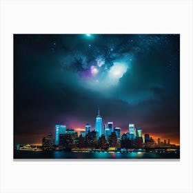 New York City Skyline At Night 1 Canvas Print