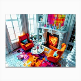 Colorful Living Room Canvas Print