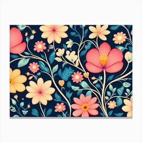 Floral Seamless Pattern Canvas Print