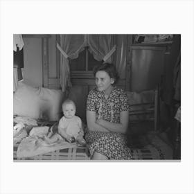 Untitled Photo, Possibly Related To Mrs, Charles Benning And Baby In Their Shack Home At Shantytown, Spencer, Iowa Canvas Print