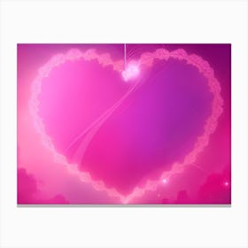 A Glowing Pink Heart Vibrant Horizontal Composition 29 Canvas Print