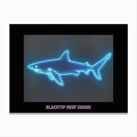 Neon Pink Blacktip Reef Shark Poster 6 Canvas Print