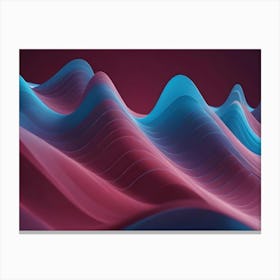 Abstract Image Of A Series Of Blue And Pink Waves, Creating A Textured And Dynamic Landscape Canvas Print