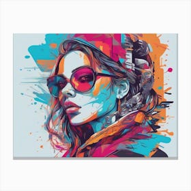 Girl In Sunglasses Canvas Print