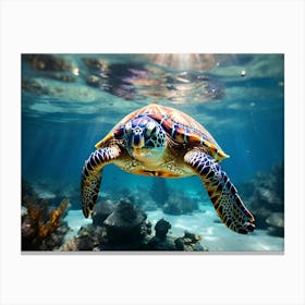 Sea Turtle Paintings Art Print Canvas Print