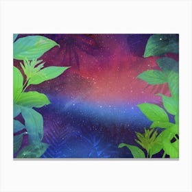 Tropical Space Neon Synthwave Jungle #8 Canvas Print