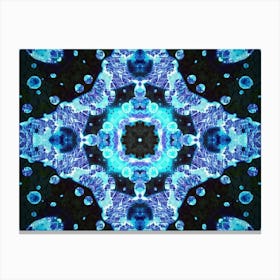 Modern Abstraction Pattern Blue Star Light Canvas Print