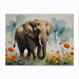 Elephant In The Meadow Stampe su tela