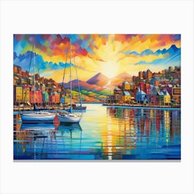 Sunset At The Harbor 2 Canvas Print