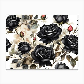 Default A Stunning Watercolor Painting Of Vibrant Black Roses 3 (1) Canvas Print