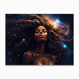Black Woman In Space Canvas Print