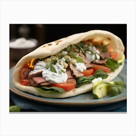 Greek Gyro Food Canvas Print